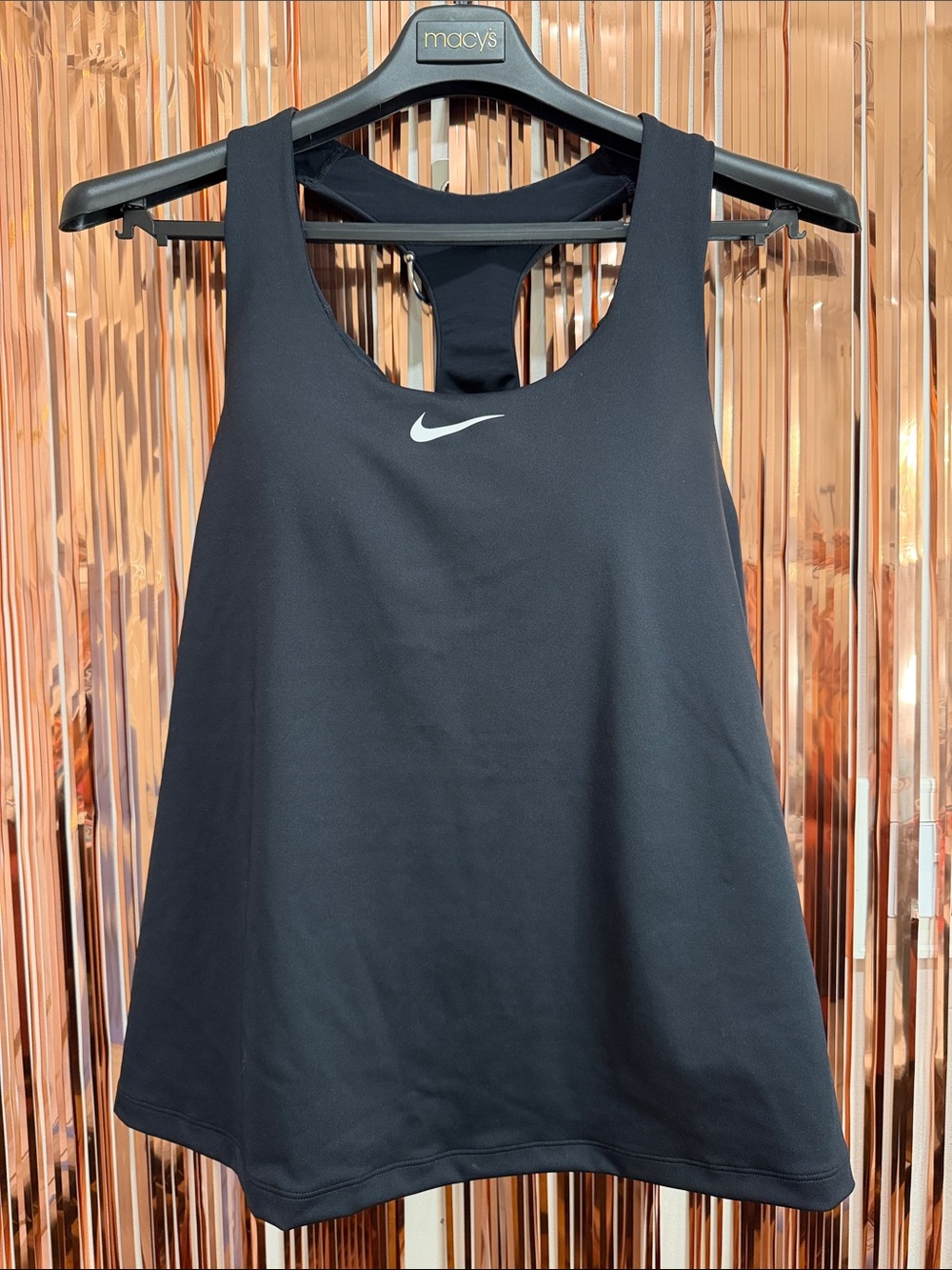 Nike Black Tank Top with Built In Bra & White Swoosh Logo NEW 3X